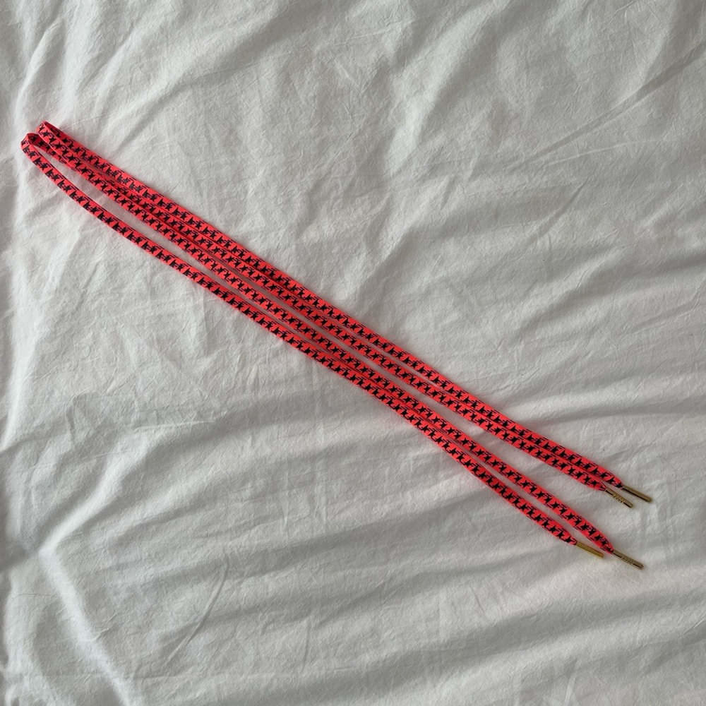 Golden Goose pink cord with black star laces